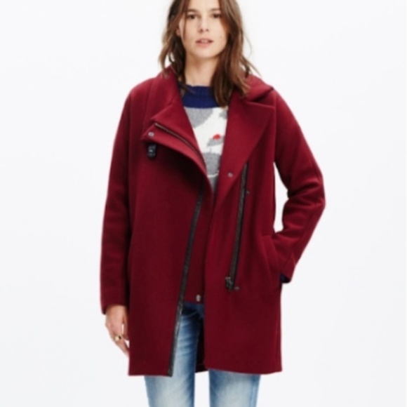 Madewell Jackets & Blazers - Madewell | City Grid Wool Coat in Cabernet